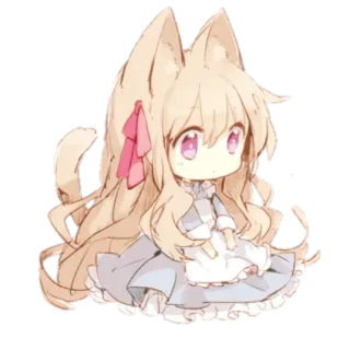 😶 Anime, Chibi, Kawaii, Mignon, Illustration, Autocollant, Manga telegram sticker