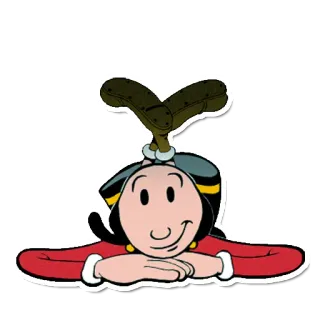 😇 Olive Oyl desenho animado, personagem, Olive Oyl, sorrindo, deitado telegram sticker
