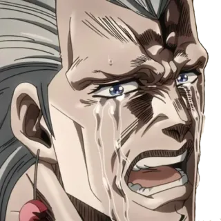 😭 Jean Pierre Polnareff JoJo's Bizarre Adventure Anime, Pleurs, Triste, Jean Pierre Polnareff, JoJo's Bizarre Adventure, Émotionnel whatsapp sticker
