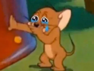🖤 Jerry Mouse Tom and Jerry Dessin animé, Souris, Pleurs, Meme, Triste, Tom et Jerry whatsapp sticker