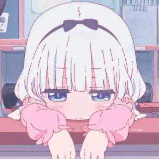 💕 Kanna Kamui Miss Kobayashi's Dragon Maid Anime, Kawaii, Drago, Kanna, Chibi, Carino telegram sticker