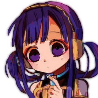 🤔 Aoi Akane Toilet-bound Hanako-kun Anime, Garota, Personagem, Fones de ouvido, Fofo, Kawaii telegram sticker