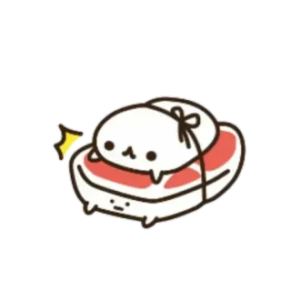 🍥 słodkie, zwierzę, kreskówka, kawaii, foka, kanapka telegram sticker