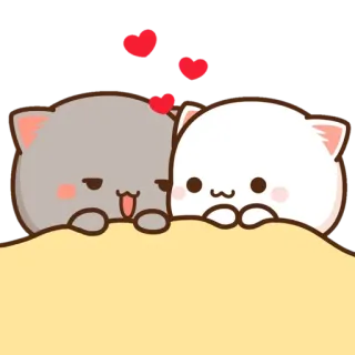👩‍❤️‍👨 Katze, Liebe, Süß, Kawaii, Paar, Tiere telegram sticker