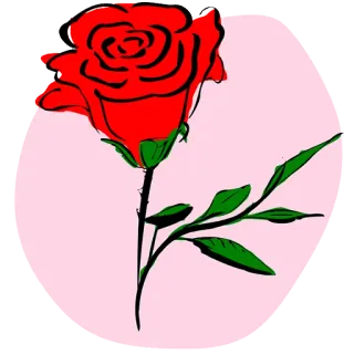 💋 rosa, flor, rojo, planta, floral, naturaleza telegram sticker