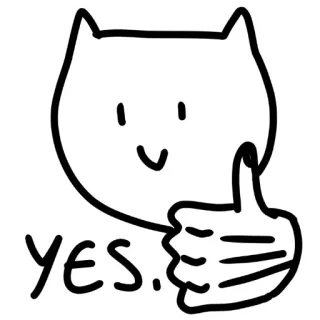 👍 yes. cat, yes, thumbs up, approval, positive, cute, animal telegram sticker