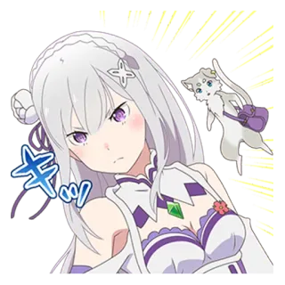 😠 Emilia Re:Zero Anime, Emilia, Re Zero, Lucu, Stiker, Fantasi telegram sticker