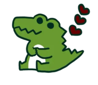 😍 coccodrillo, carino, cartone animato, animale, cuori, amore telegram sticker