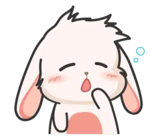 😪 thỏ, kiệt sức, buồn ngủ, dễ thương, hoạt hình, động vật telegram sticker