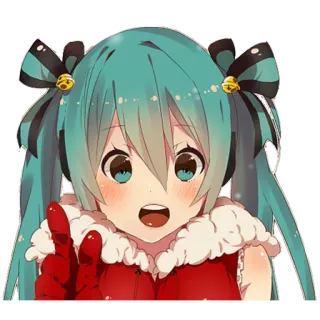 😃 Hatsune Miku anime, vocaloid, hatsune miku, weiblich, charakter telegram sticker