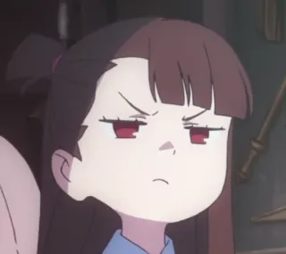 😡 Akko Kagari Little Witch Academia Аниме, Ведьма, Акко, Кагари, Выражение лица, милый telegram sticker
