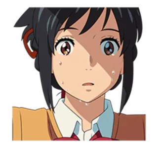 😢 Mitsuha Miyamizu Your Name anime, character, girl, mitsuha miyamizu, your name telegram sticker