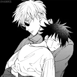 🖤 Anime, Abbraccio, Manga, Personaggi whatsapp sticker