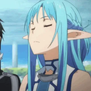 ❄️ Asuna Yuuki Sword Art Online アニメ, ソードアート・オンライン, アスナ, 結城明日奈, エルフ, 可愛い telegram sticker