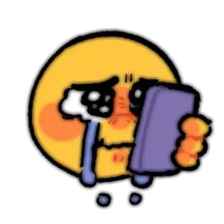 🗝 อิโมจิ, ร้องไห้, เศร้า, สีหน้า, การ์ตูน telegram sticker