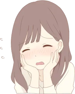 😳 anime, cartoon, girl, sad, cute, blush telegram sticker