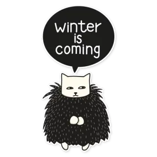 ❄ Game of Thrones winter is coming Katze, Winter, Game of Thrones, Winter is coming, Tier, Sticker, Meme telegram sticker