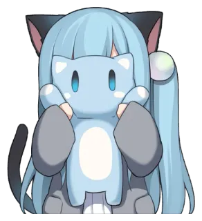 😶 Anime, Neko, Kawaii, Mignon, Fille Anime, Autocollant whatsapp sticker