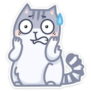 😬 gato, animal, nervoso, desenho animado, preocupado, adesivo, expressão whatsapp sticker