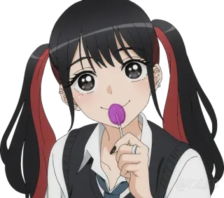 🍬 Anime, Menina, Pirulito, Fofo, Desenho animado telegram sticker