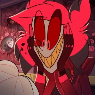 🌟 Alastor Hazbin Hotel 악마, 라디오, 공포, 미소, 만화 telegram sticker