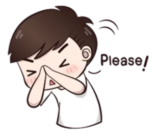🙏 Please! implorando, fofo, suplicante, desenho animado telegram sticker
