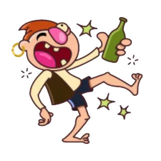 🍷 cartone animato, ubriaco, festa, divertimento, alcol, celebrazione telegram sticker