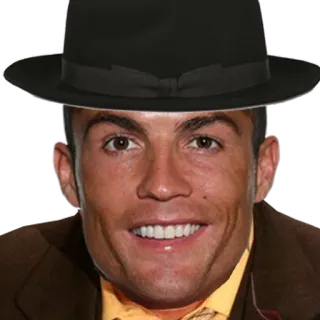 😏 Cristiano Ronaldo футбол, американский футбол, шляпа, знаменитость, мужчина telegram sticker