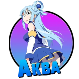 ❤️ Aqua AKBA Anime, Charakter, Aqua, blaue Haare, Aufkleber whatsapp sticker