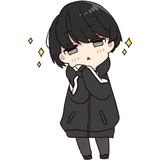 🥹 Chibi, Anime, Lindo, Brillo, Dibujo animado, Manga, Kawaii whatsapp sticker