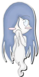 👻 幽灵, 卡通, 可爱, 女孩, 动漫, 贴纸 telegram sticker
