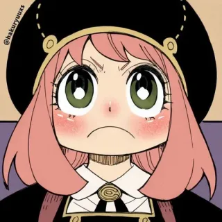 😟 Anya Forger Spy × Family @hakuryuuxs Anime, Mangá, Spy x Family, Anya Forger, Fofo, Fanart telegram sticker