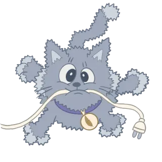 ⚡️ Katze, Aufkleber, Cartoon, Tier, süß, Schnurrhaare, Stromkabel, Stecker whatsapp sticker