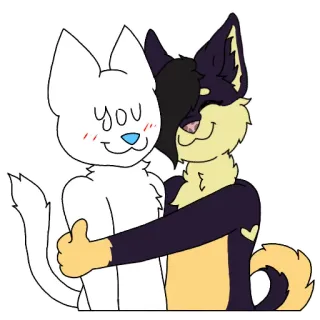 🤗 you кот, любовь, милый, объятие, нежный, пара, животное telegram sticker