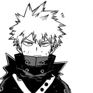 😠 Bakugo Katsuki My Hero Academia anime, manga, character, black and white, Bakugo, My Hero Academia telegram sticker