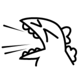 🦖 cri, dessin animé, gribouillage, crier, bouche ouverte telegram sticker