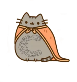 🙂 Pusheen gato, dibujo animado, Pusheen, animal, lindo, animado whatsapp sticker
