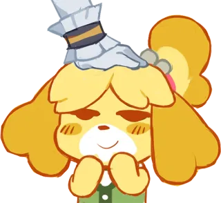 ❤️ Isabelle Animal Crossing Animal Crossing, Isabelle, carino, animale domestico, cane, videogioco, pacca in testa telegram sticker
