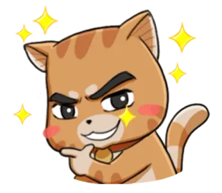 😊 Katze, Glitzer, Grinsen, Denken, Süß, Cartoon telegram sticker