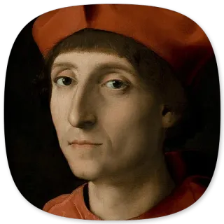 😐 Porträt, Mann, Renaissance, Gemälde, Kunst, Hut, Historisch, Rot whatsapp sticker