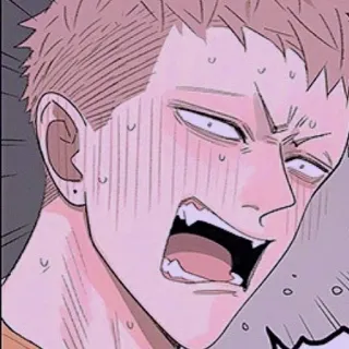😳 Cartone animato, Anime, Arrabbiato, Espressione, Personaggio telegram sticker
