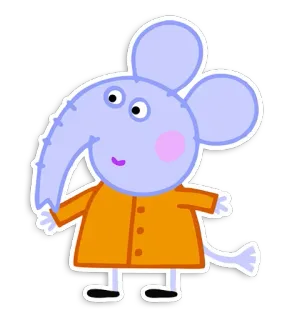 🐘 Emily Elephant Peppa Pig Cartoon, Dier, Olifant, Geanimeerd, Peppa Pig telegram sticker