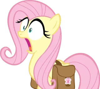 😨 Fluttershy My Little Pony kartun, poni, Fluttershy, terkejut, imut, fanart telegram sticker