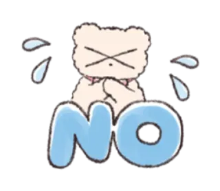 🎀 NO non, rejeter, négatif, ours, pleurer, désapprouver, dessin animé whatsapp sticker