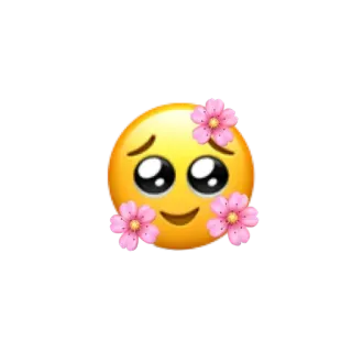 🥺 Emoji, Mặt cười, Dễ thương, Hoa, Hồng, Vui vẻ, Kawaii telegram sticker