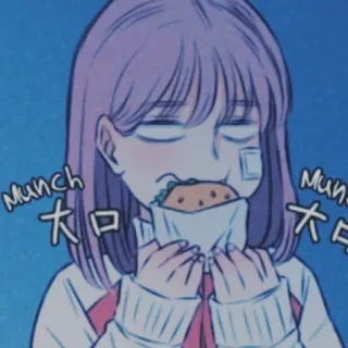 ✖ 大口 Anime, Manga, Mangiare, Kawaii, Carino, Cibo, Illustrazione telegram sticker