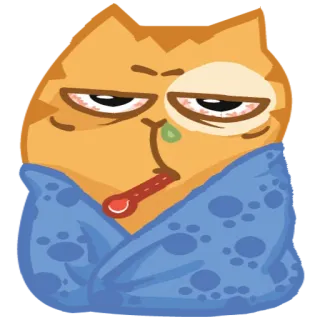 🤒 sick, ill, fever, thermometer, cough, cold, flu, unwell telegram sticker