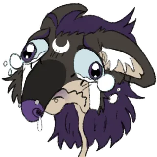 🤧 animal, perro, dibujo animado, triste, llorando, lágrimas, ilustración telegram sticker