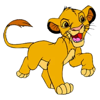 🦁 Simba The Lion King leone, cucciolo, animale, cartone animato, disney, simba whatsapp sticker