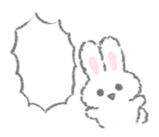 🍴 lapin, lapinou, animal, mignon, kawaii telegram sticker